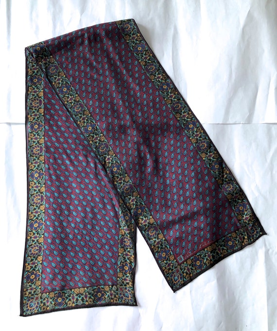 80's vintage Anne Klein silk scarf rectangle - image 2