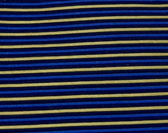 Corbata vintage Brooks Brothers XL de rayas horizontales azul marino, amarillo y azul. Totalmente de seda. Fabricada en EE. UU.