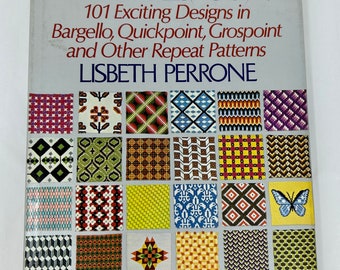 vintage 1972 The New World of Needlepoint 101 designs by Lisbeth Perrone book craft