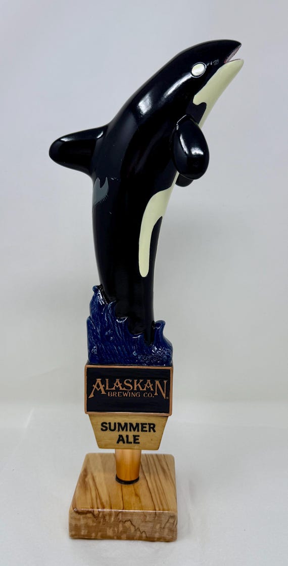 Vintage Alaskan Brewing Co. Orca Whale Beer Tap Handle – Summer