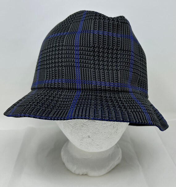 Kangol Large plaid Player bucket hat cap blue gra… - image 4