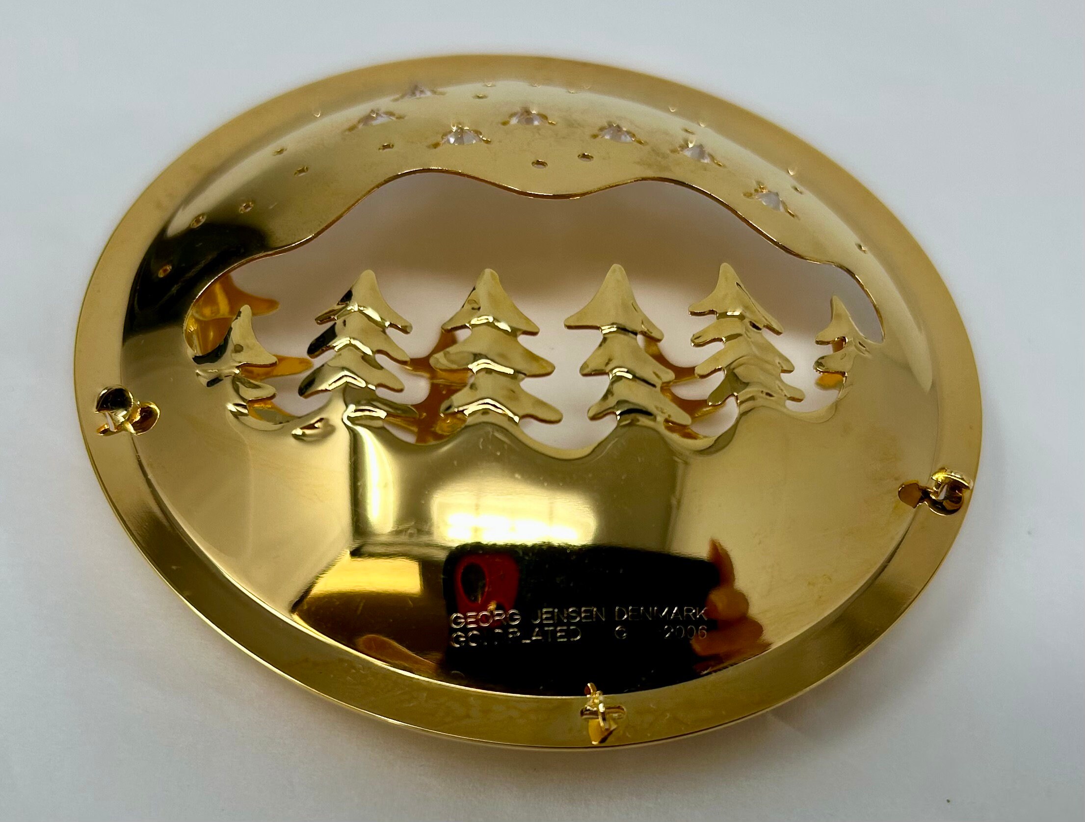 Vintage Georg Jensen 24k Gold Plated Ornament Denmark Christmas 