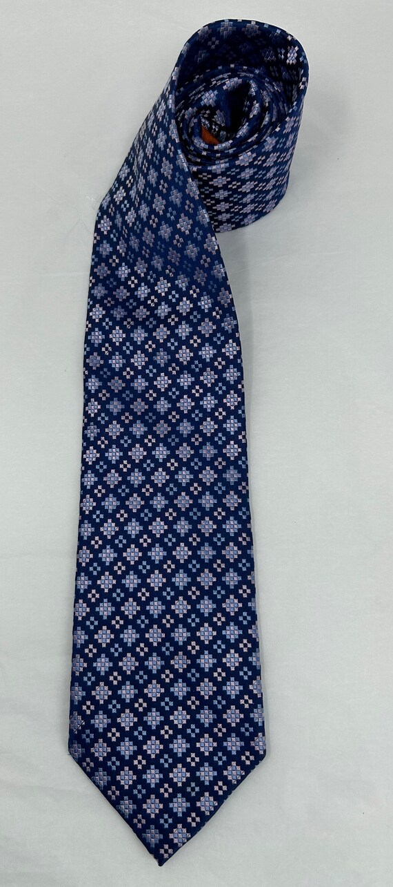 Ben Sherman silk brocade tie necktie blue pink - image 3