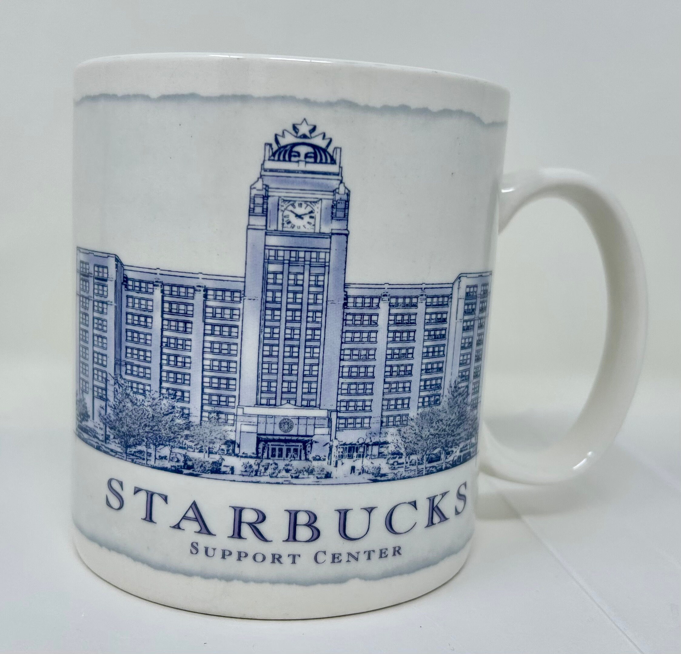 Starbucks Support Center Mug Coffee Cup Blue Wash