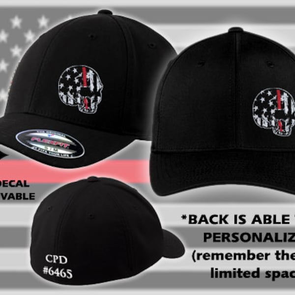 Thin Red Line // Skull // Fitted // Flexfit // Hat // Firefighter // Support // Flag