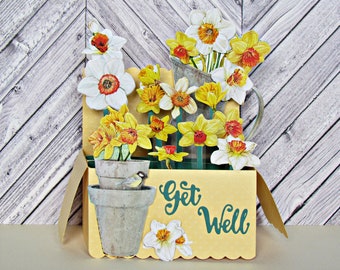 Get Well Pop up Card Handmade Cards Greeting Card Purple - Etsy