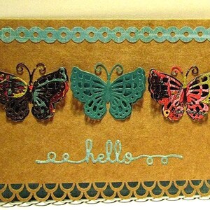 Juego de tarjetas de felicitación. Tarjetas de mariposas 3D. Tarjeta de "Mejórate pronto", Tarjeta de notas, Cordel de repostería, Mariposas de colores, Tarjetas de felicitación hechas a mano, Juego de tarjetas.