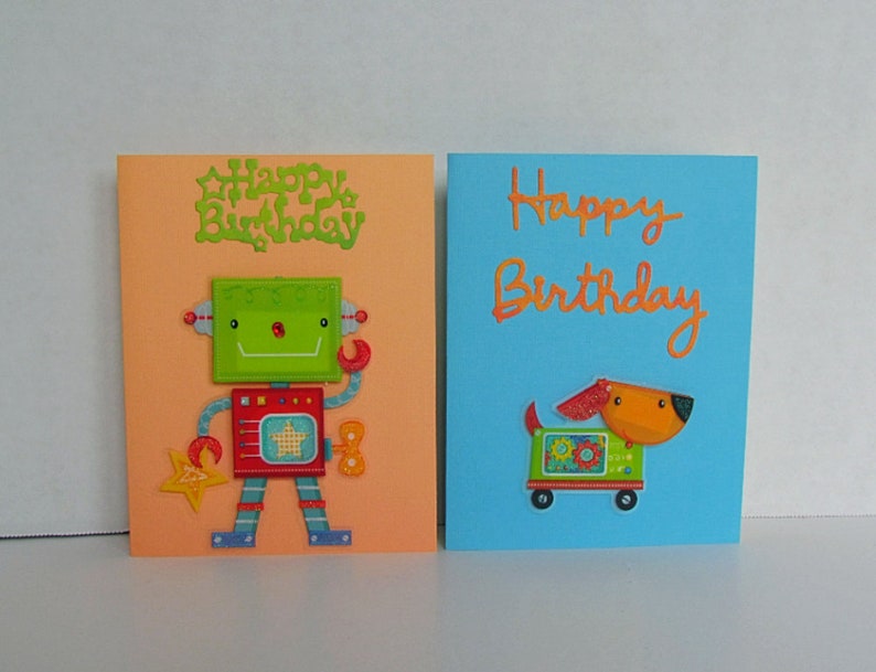 Girl Unisex. Space Ship Children/'s Card Set Kids Birthday Cards 3D card Boy Robots Birthday Card Set Birthday Card Assortment