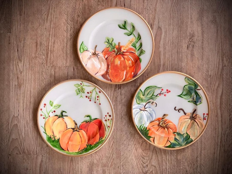 Fall Home Decor Decorative Plates Hand Painted Plates Etsy UK