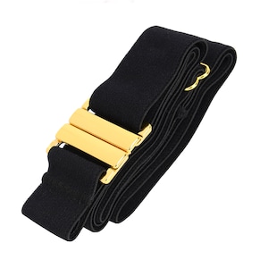 Black and Gold Elastic Waist Belt - Etsy display picture 1