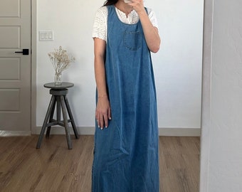 Vintage Denim Overall Jumper Dress