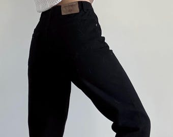 Waist 28 Vintage High Waisted Black Jeans