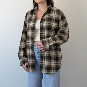 Vintage Plaid Micro Corduroy Button Down Shirt