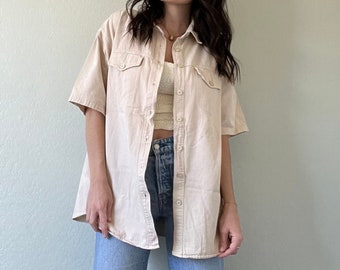 Vintage Kahki Buttoned Blouse