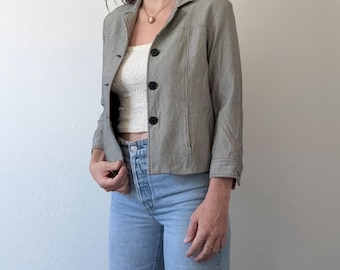 Vintage Black and White Gingham Jacket Blouse