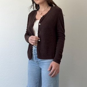 Vintage Chocolate Brown Cardigan Sweater