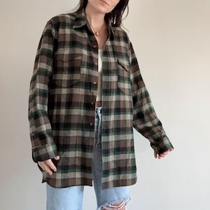 Vintage Plaid Pendleton Button Down Wool Shirt