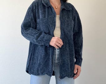 Vintage Wide Wale Corduroy Zip Up Shirt Jacket