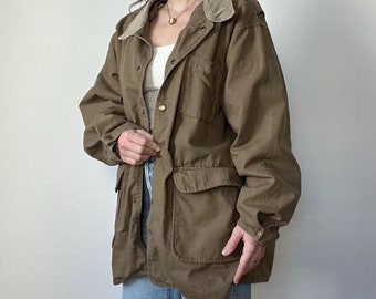 Vintage Fleece Plaid Lined Barn Chore Coat