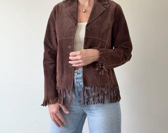 ジャケット・アウター 90s suede fringe collar Vintage 1990s G4000 Fringe Suede Leather Jacket / Fall Outerwear