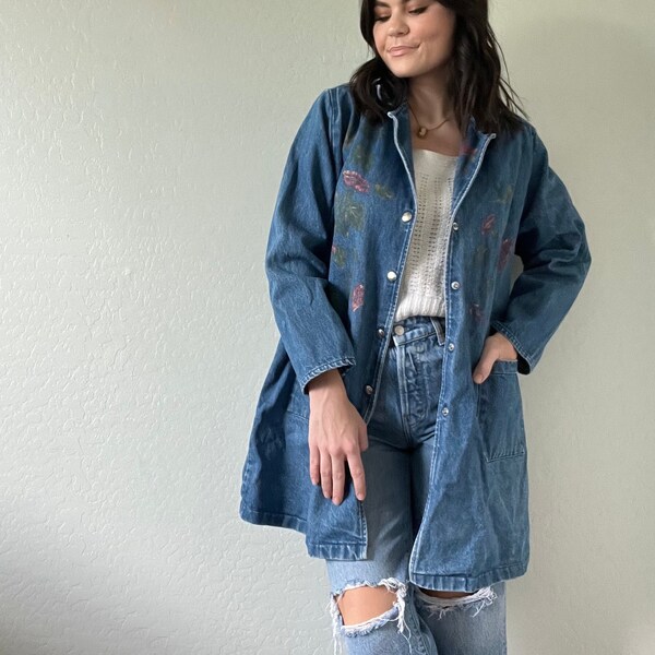 Denim Chore Coat Womens Etsy
