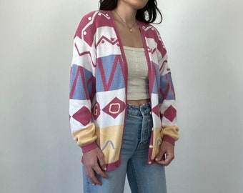 Vintage Embroidered Golf Cardigan Sweater