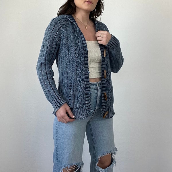 Vintage Chunky Knit Cardigan Sweater