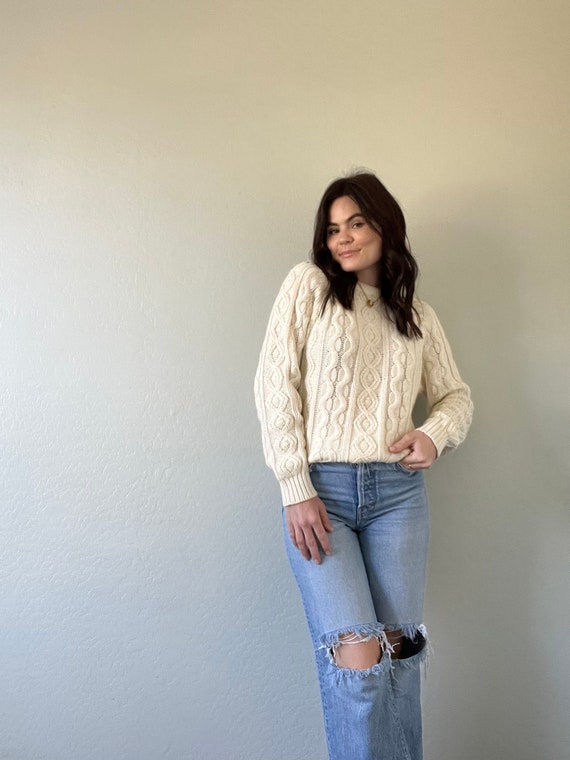 Vintage Cable Knit Sweater - image 2