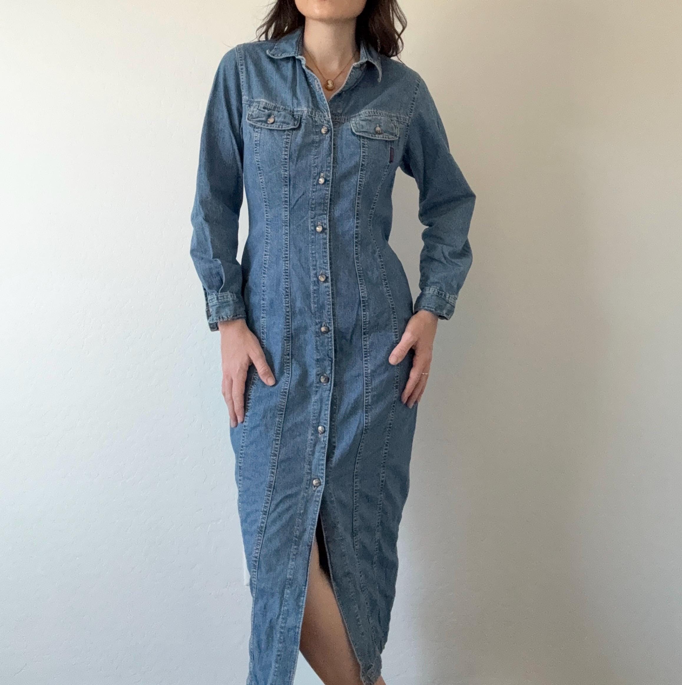 vintage guess denim dress Long Sleeve Guess originals Color:Mono Flowers FINAL-SALE-RTW Burlington Overcoat It features delicate spaghetti