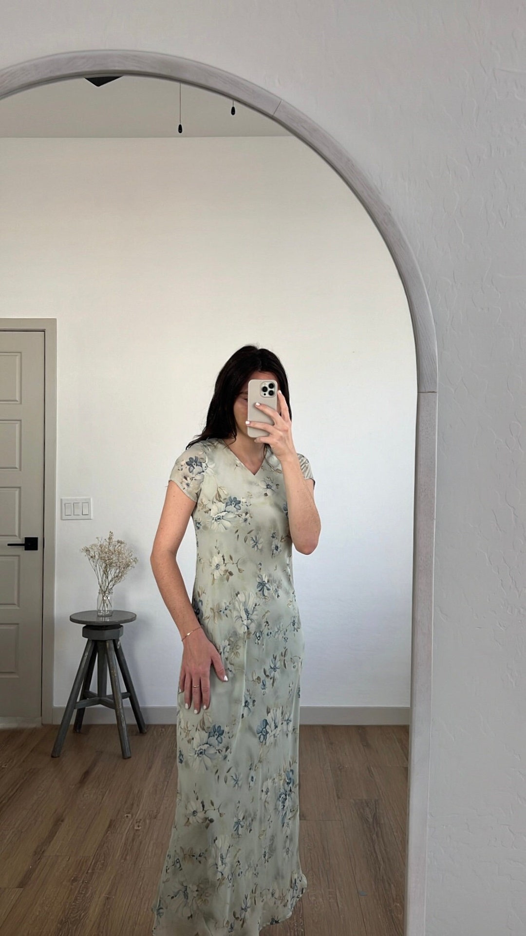Vintage Short Sleeve Floral Midi Dress - Etsy