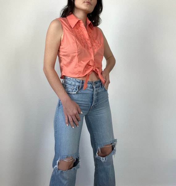Vintage Cropped Collared Blouse
