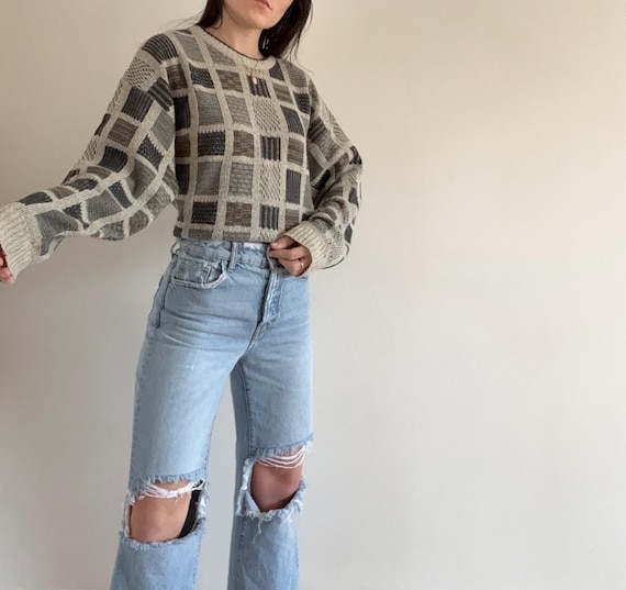 Vintage Checkered Patterned Sweater - image 7