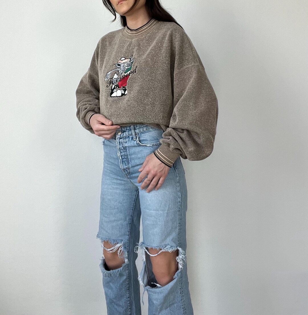 Vintage Embroidered Graphic Foxbend Golf Sweatshirt Etsy