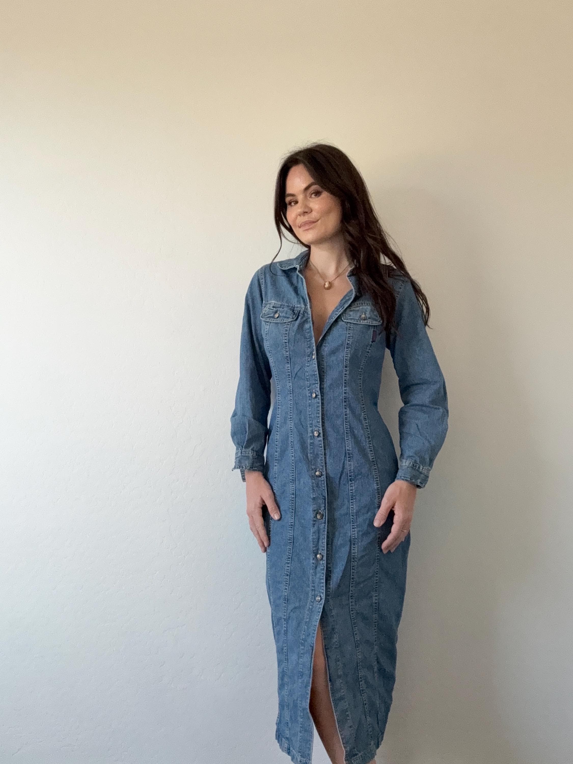 guess dress denim Vintage Long Sleeve Color:Dusty Fig What is Boho Chic red carpet gown Guess originals Made from denim