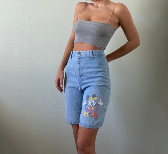 Details about / Vtg Disney MICKEY MOUSE High Waist Jean Shorts Sz 7//8