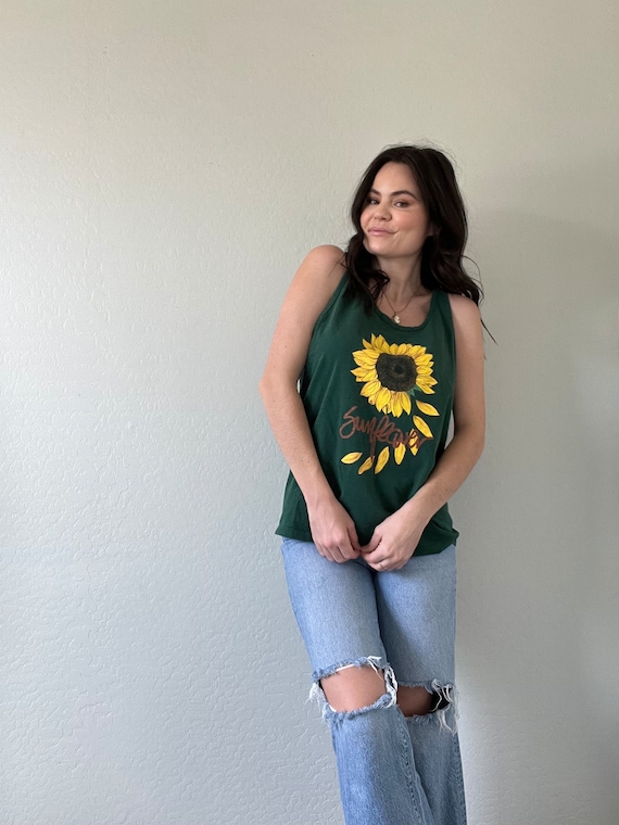 Vintage Sunflower Graphic Tank Top