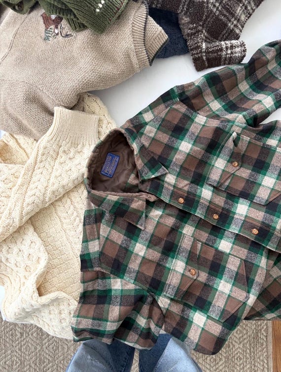 Vintage Plaid Pendleton Button Down Wool Shirt - image 9
