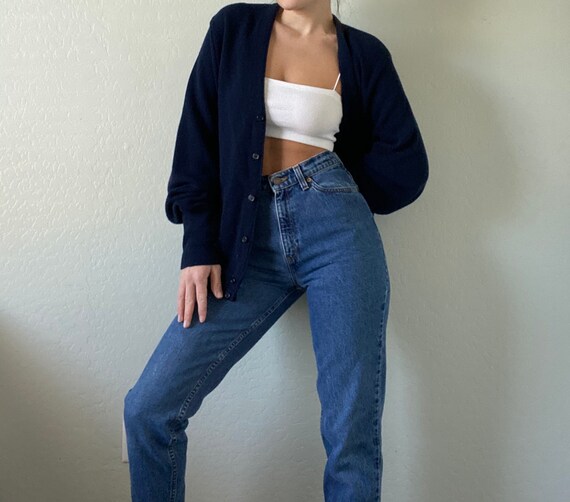 Vintage Oversized Navy Cardigan
