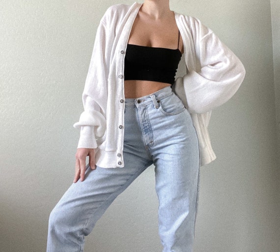 Vintage Oversized White Cardigan