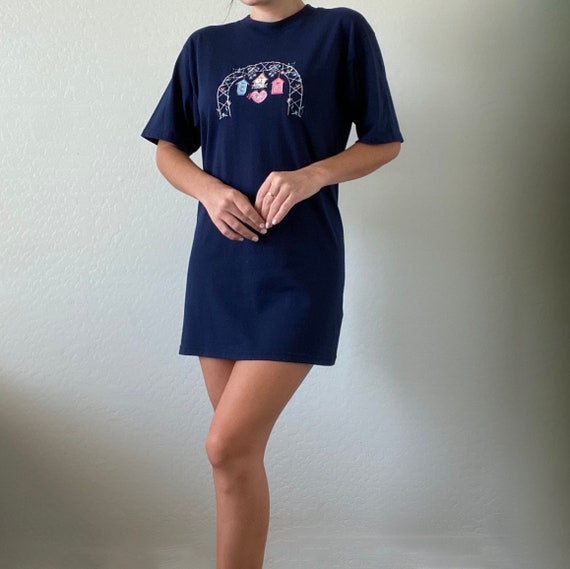 Vintage Embroidered Tshirt Dress