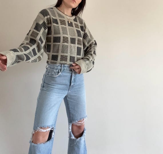 Vintage Checkered Patterned Sweater - image 6