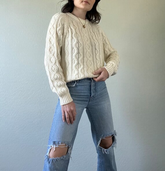 Vintage Cable Knit Sweater - image 1