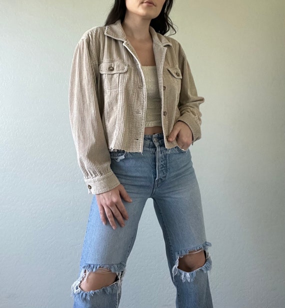 Vintage Cropped Wide Wale Corduroy Jacket