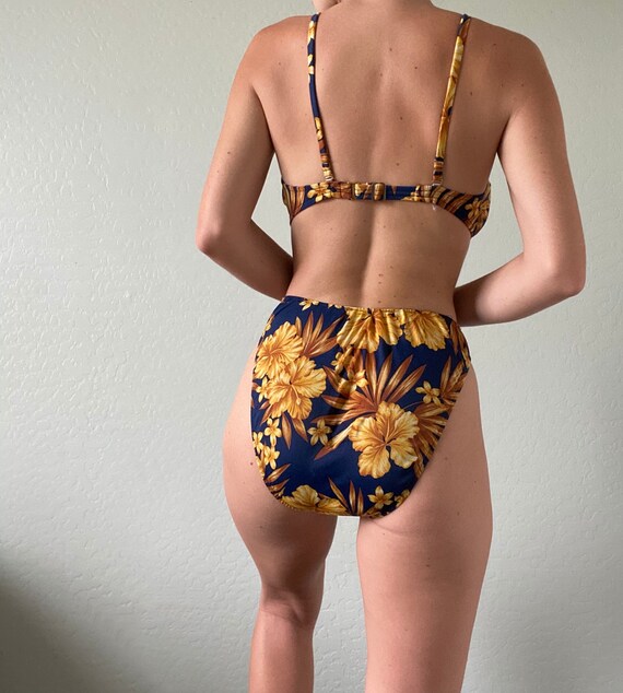 Vintage Navy Floral Bikini Set - image 6