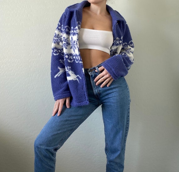 Vintage Patterned Sherpa Jacket