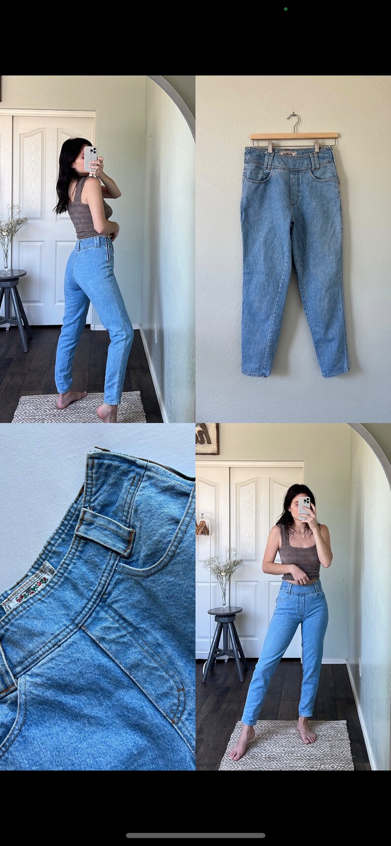 Waist 27 Vintage High Waisted Jeans image 5