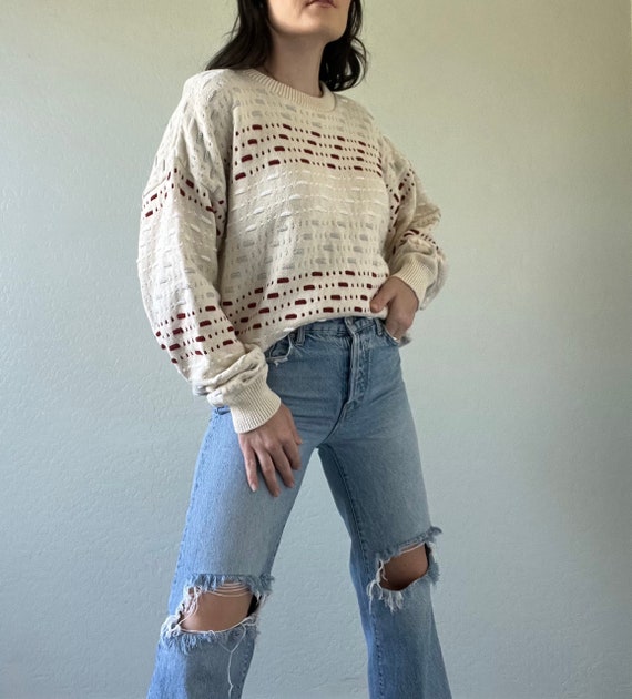 Vintage Chunky Knit Textured Sweater