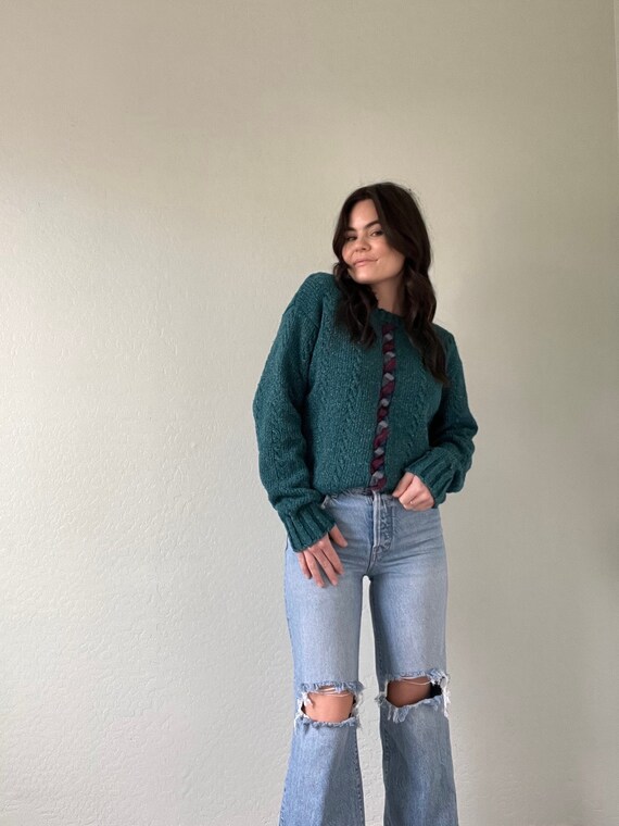 Vintage Knitted Wizard Chunky Rainbow Hoodie S M main image 1