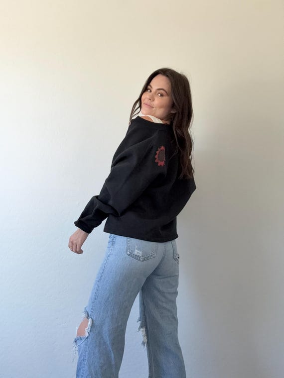 Vintage Floral Patchwork Cardigan Sweatshirt - image 8