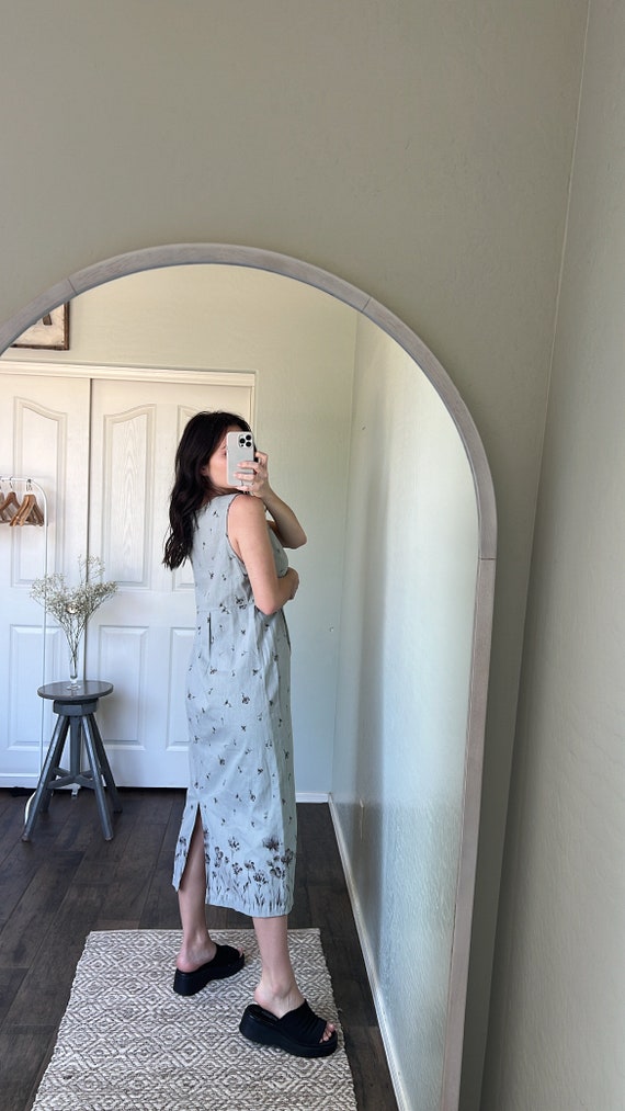 Vintage Sage Green Floral Midi Dress Vintage Sage Green Floral Midi Dress